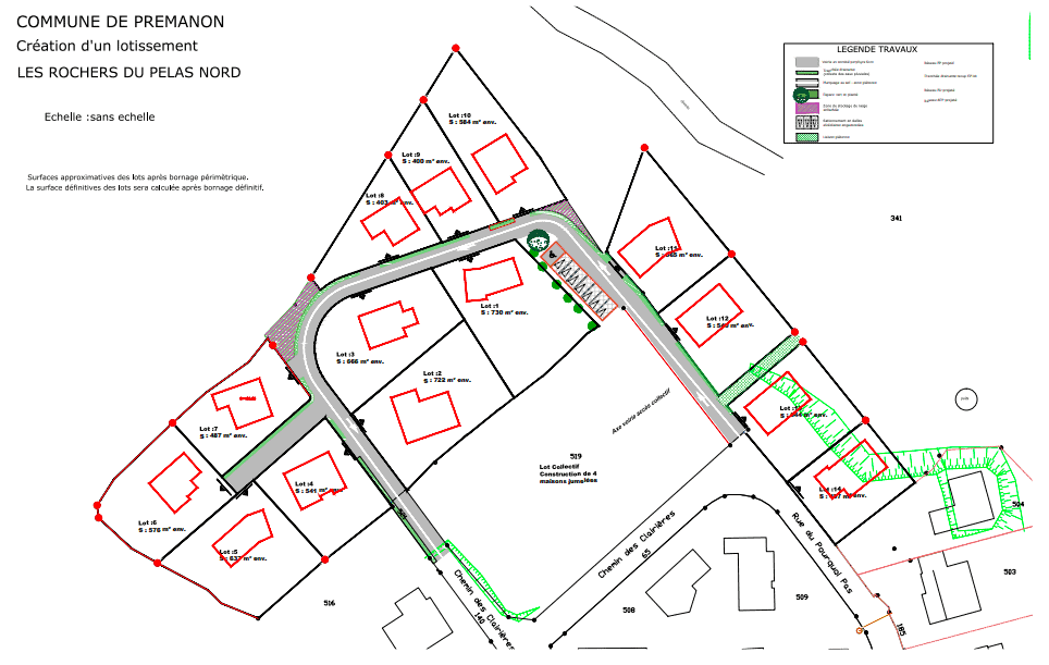 plan du nouveau lotissement communal de Prémanon (39)