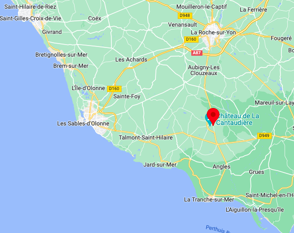 situation géographique de Moutiers-les-Mauxfaits, en Vendée (85)
