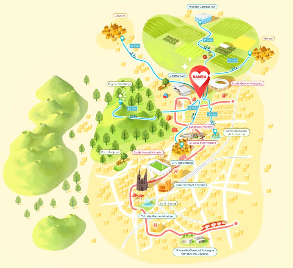 implantation de la Bamba, nouveau lotissement co-construit à Clermont-Ferrand (63)