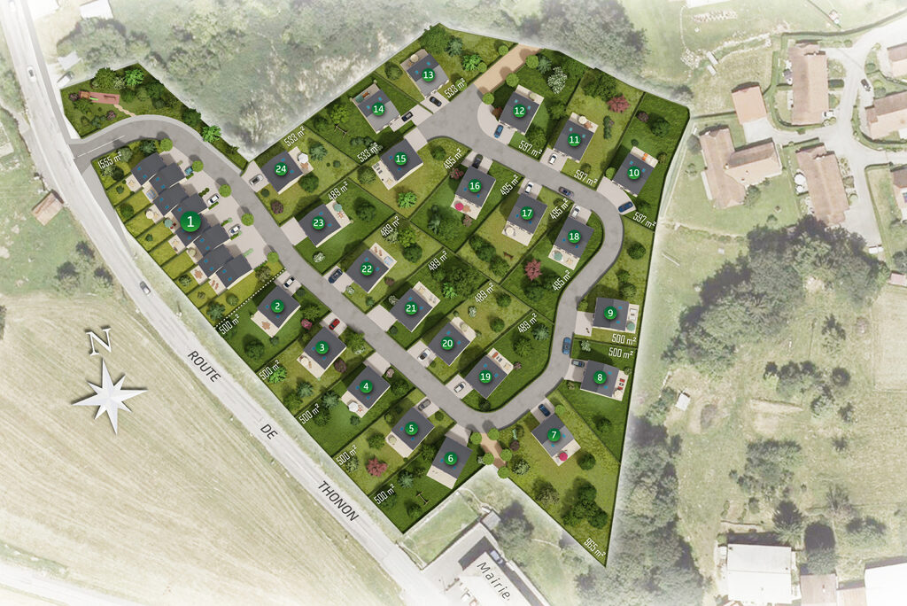 plan des terrains de La Fruitière, à Reyvroz (74)