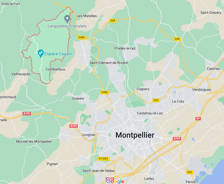 situation géographique de la commune de Murles, dans l'Hérault (34)