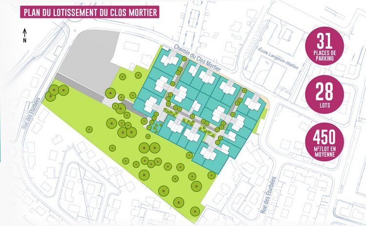 implantation des terrains à vendre au lotissement du Clos-Mortier, à Saint-Dizier (52)