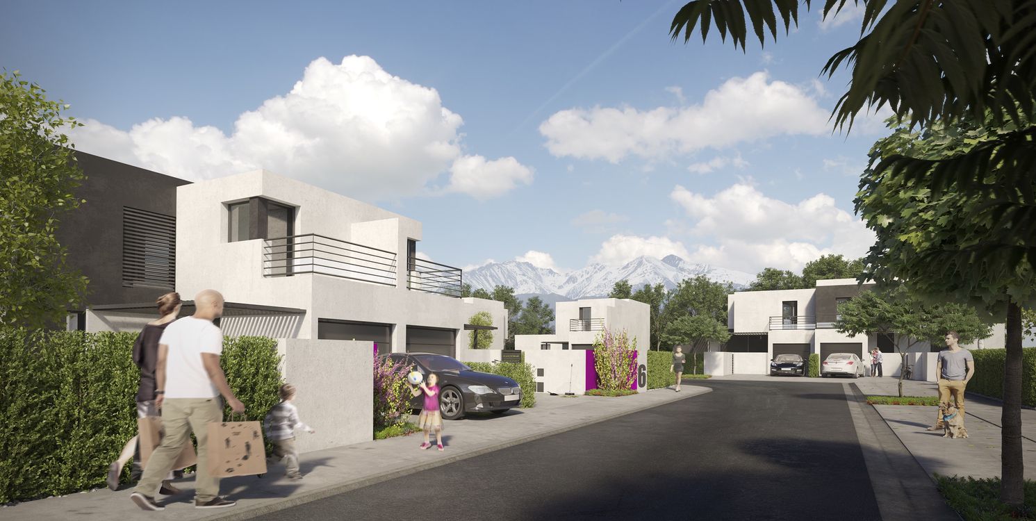 vue sur l'aménagement du lotissement Le Clos des Arcades, à Perpignan (66)