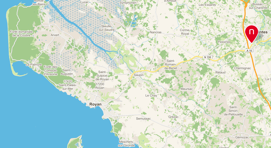 emplacement géographique du programme "Sur Moreau", à Saintes (17)