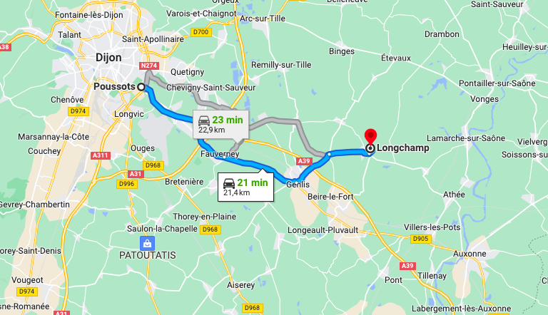 emplacement de la commune de Longchamp - Côte-d'Or (21)