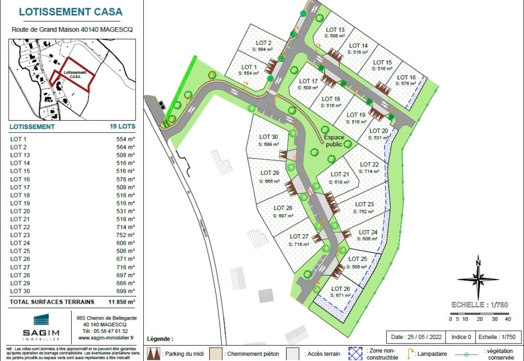 plan du Lotissement Casa, à Magesq (40)