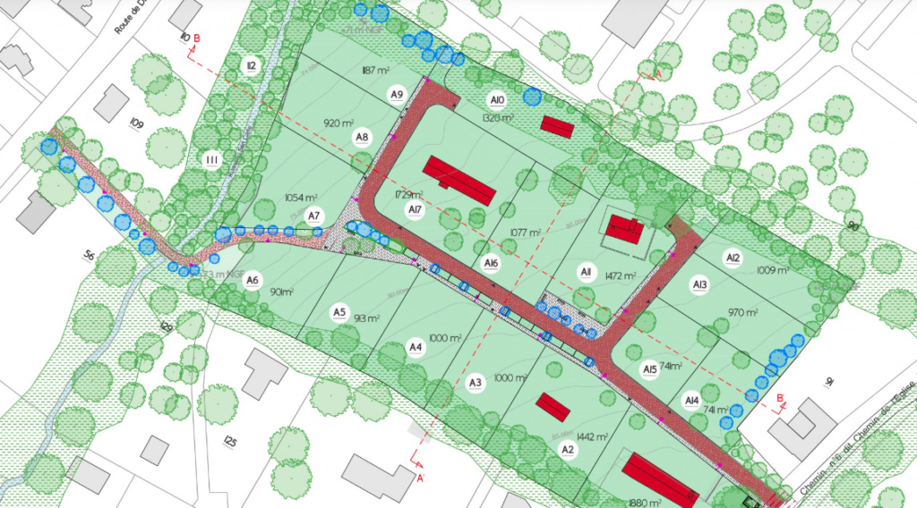 plan du lotissement et des nouveaux terrains à vendre à Villers-sur-Mer (14)