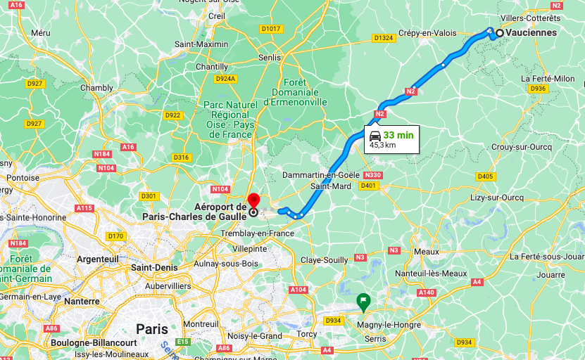 situation géographique de la commune de Vauciennes, dans l'Oise (60)