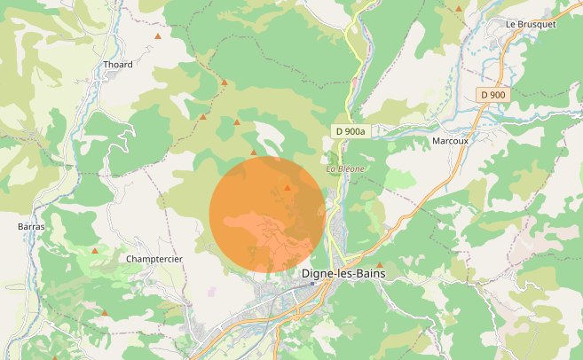 implantation du nouveau lotissement à Digne-les-Bains, dans les Alpes-de-Haute-Provence (04)