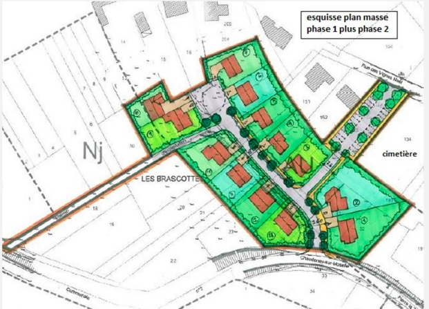 plan du futur Lotissement communal des Brascottes, à Chaudeney-sur-Moselle (54)