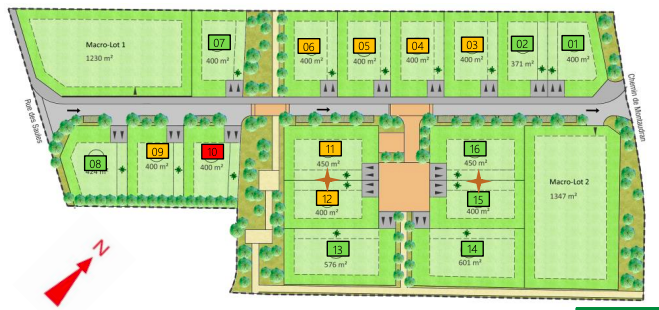 terrains &agrave; vendre au lotissement &laquo;&nbsp;Via Celesta&nbsp;&raquo;, &agrave; Bazi&egrave;ge (31)