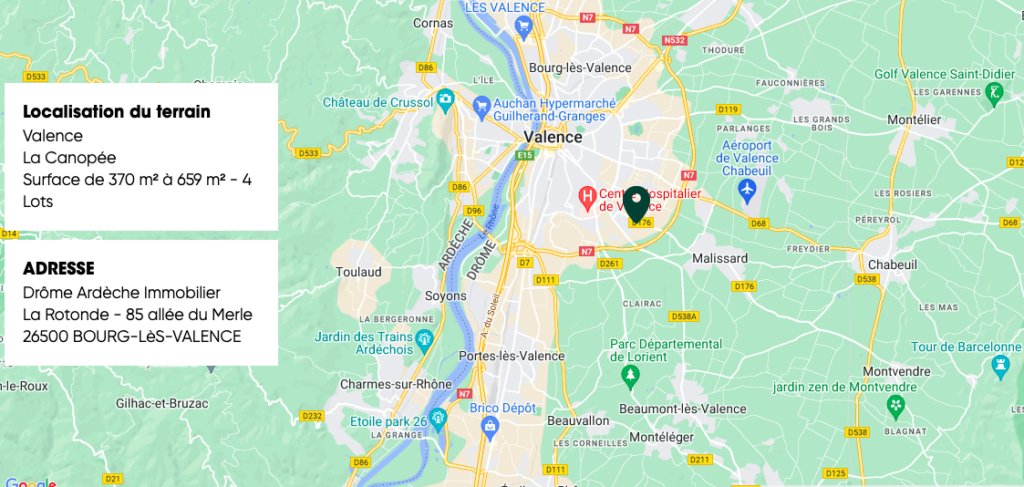emplacement du futur lotissement Lotissement La Canopée, à Valence dans la Drôme (26)