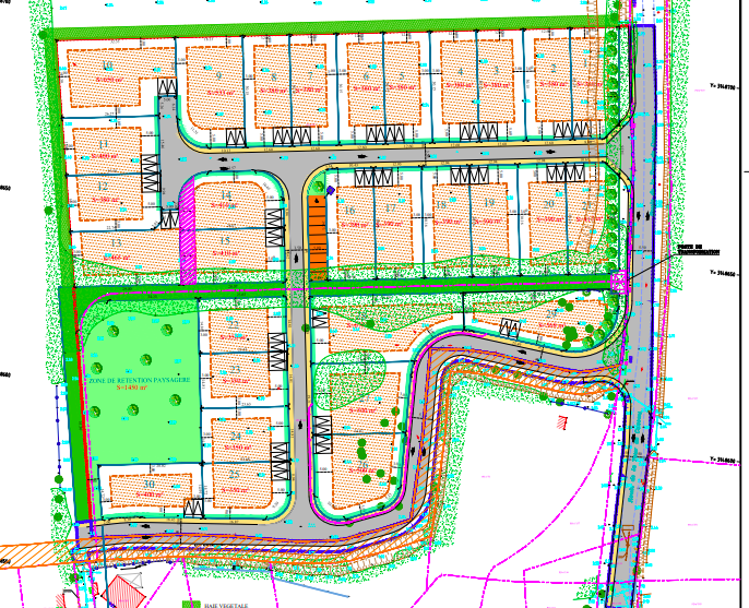 plan du "Clos du Manadier", un nouveau lotissement au Sambuc, à Arles (13)