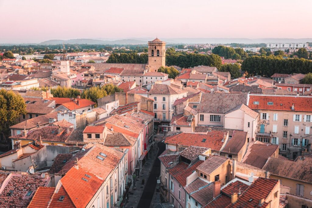 vue sur la ville d'Orange, dans le département du Vaucluse (84)