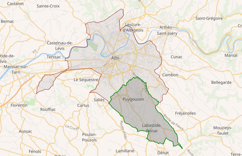 implantation géographique de Puygouzon, dans le Tarn (81)