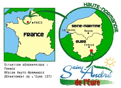situation géographique de la commune de Saint-André-de-l’Eure, dans l'Eure (27)