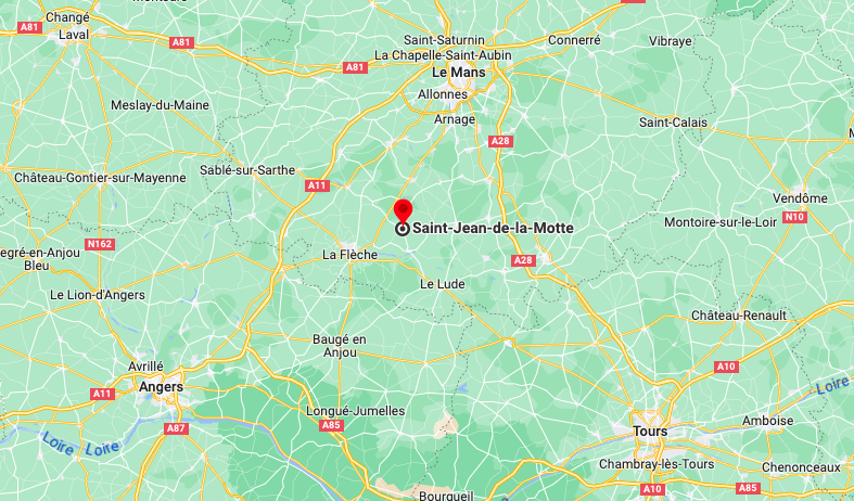 situation géographique de Saint-Jean-de-la-Motte, dans la Sarthe (72)