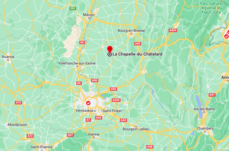 implantation géographique de la commune de La Chapelle-du-Châtelard, dans l'Ain (01)