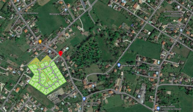 plan du projet « La Plaine des Cieux », avec 29 terrains à bâtir à Montauban (82)