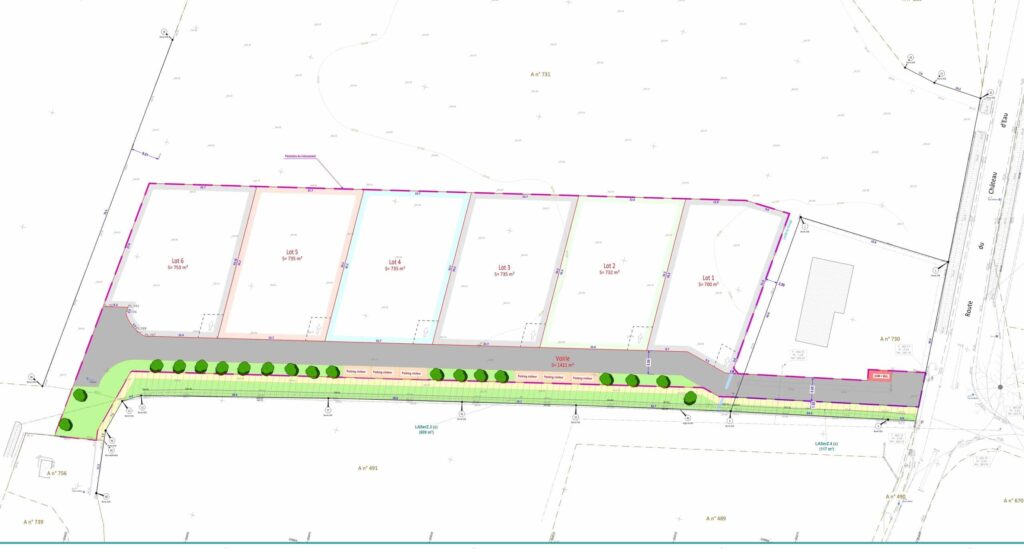 plan du Lotissement « Les Vorgets » à La Chapelle-du-Châtelard (01)