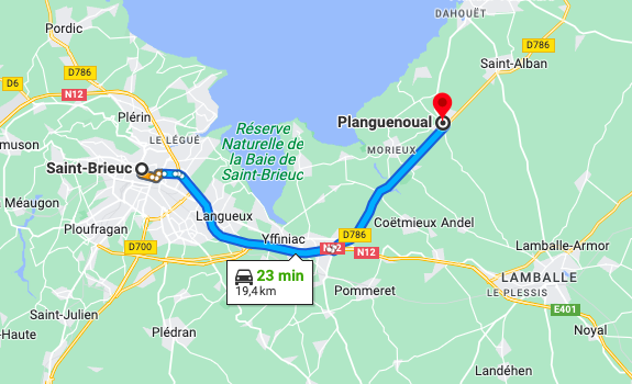 situation géographique de la commune de Lamballe-Armor, dans les Côtes-d’Armor (22)