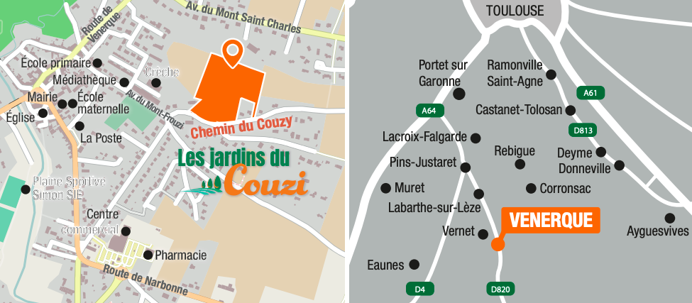 emplacement du lotissement « Les Jardins du Couzi », avec 35 terrains à vendre à Venerque (31)