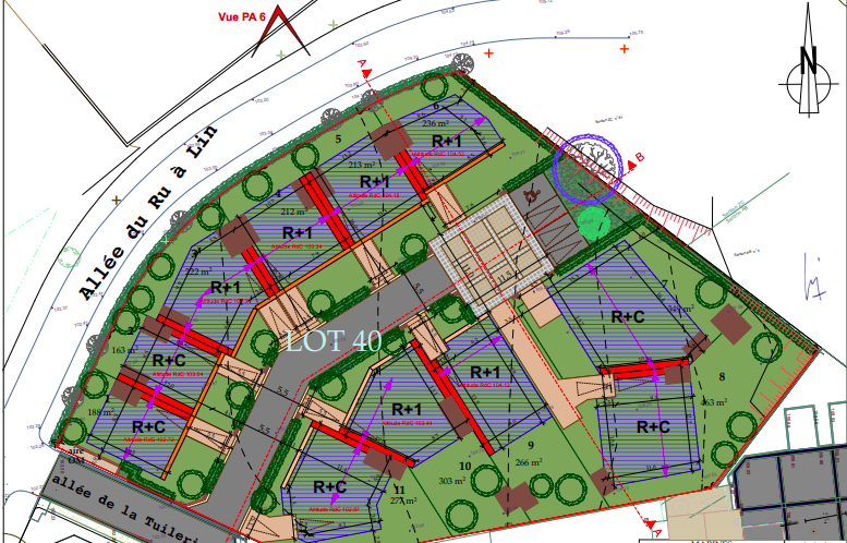plan du lotissement « Le Clos de la Tuilerie », à Marines (95)