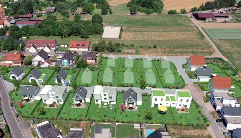 vue sur le lotissement Les Vergers Tranche 2, à Surbourg (67)