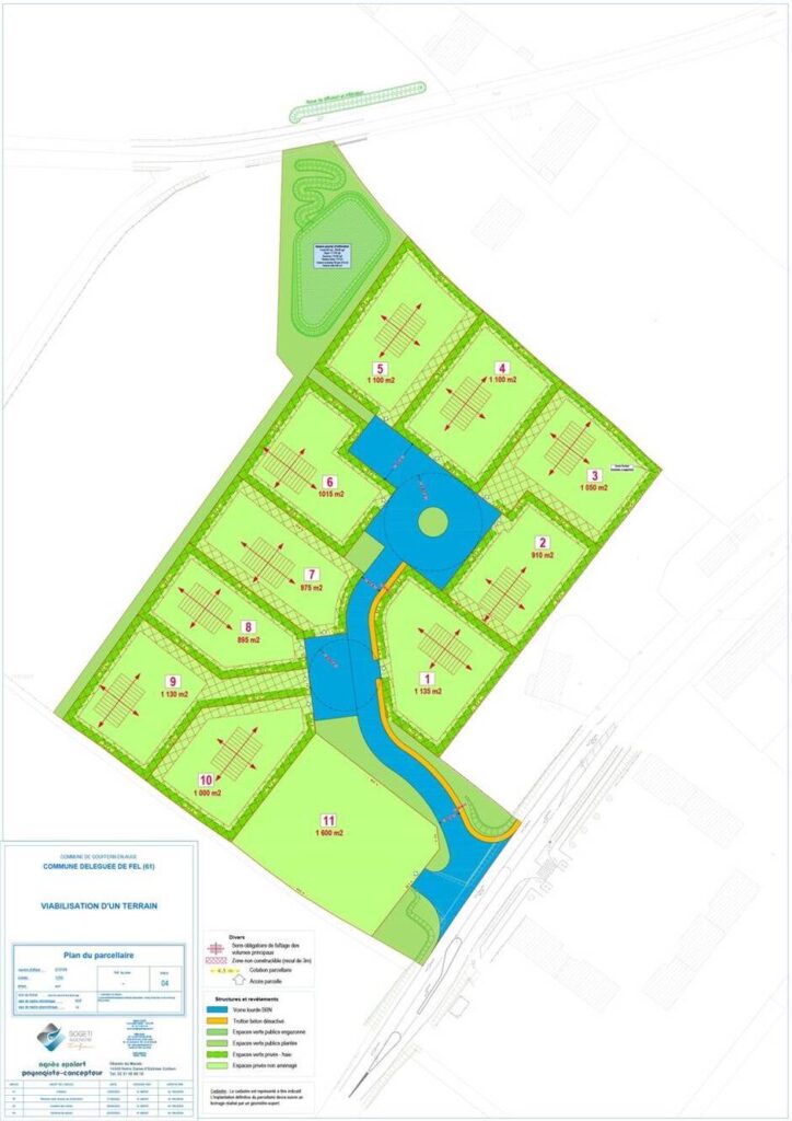 plan du futur lotissement de Gouffern-en-Auge (61)