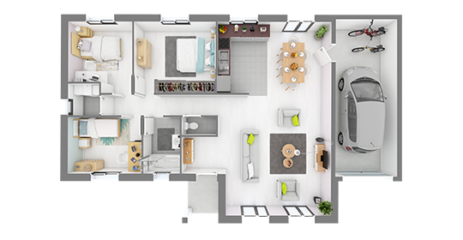 plan du modèle Meziere, par le constructeur Maisons Babeau-Seguin