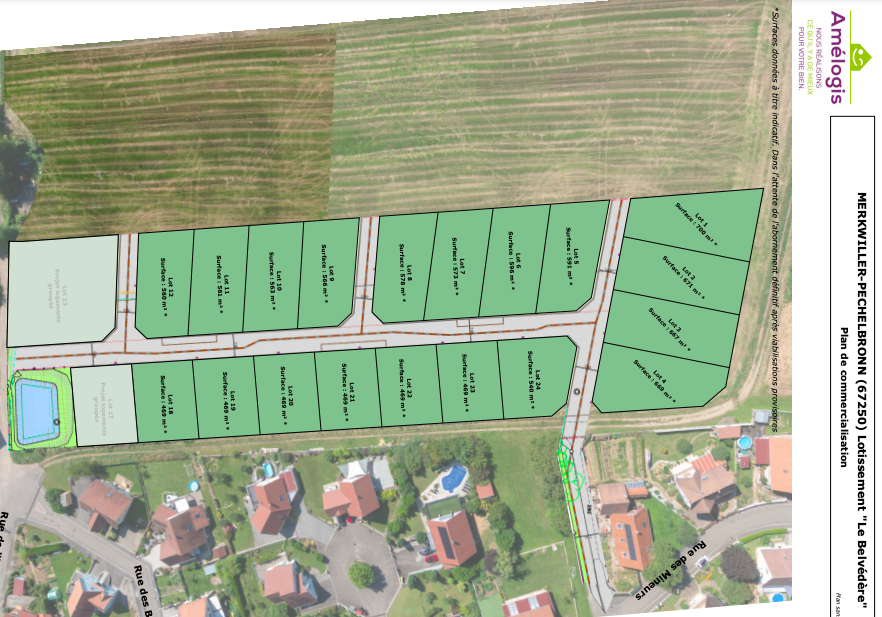 plan du lotissement « Le Belvédère », à Merkwiller-Pechelbronn (67)