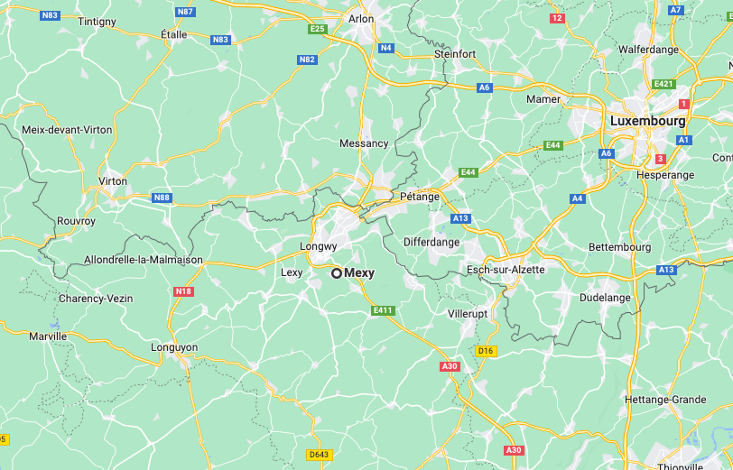 implantation géographique de la commune de Mexy, en Meurthe-et-Moselle (54)