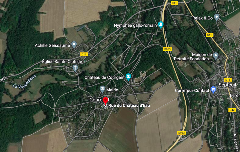 situation du lotissement « Les Jardins du Château », à Courgent (78)
