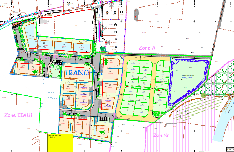 plan du lotissement « Le Clos des Amouriers II », à Claret (34)