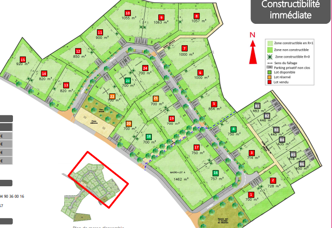 plan du lotissement « L’Essentiel », à Vaison-la-Romaine (84)