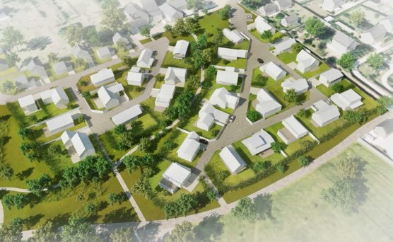 vue sur les terrains de la tranche 1 des Bois Jardins, &agrave; Vineuil (41)