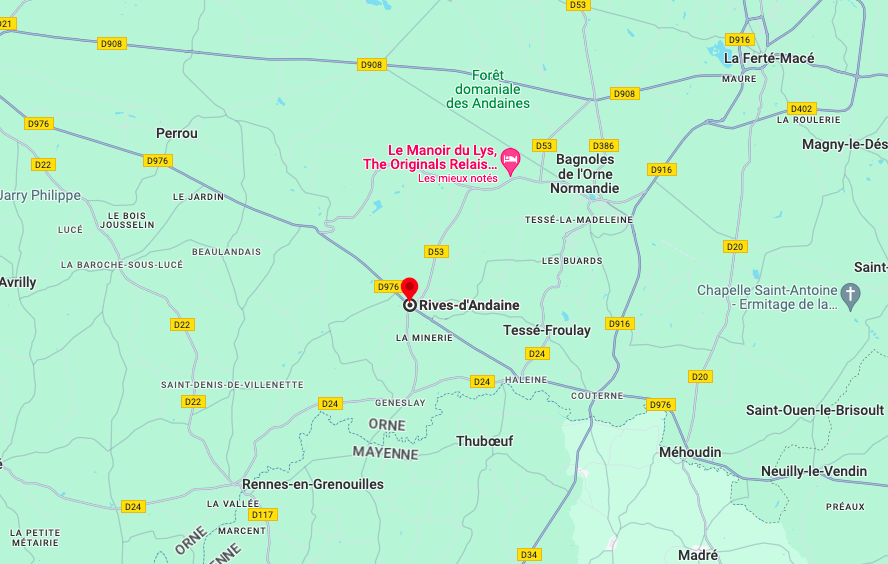 emplacement géographique de Rives d’Andaine, dans l'Orne (61)