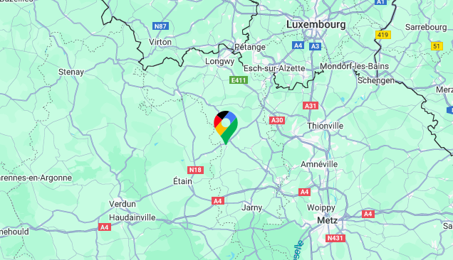 situation géographique de Piennes, en Meurthe-et-Moselle (54)