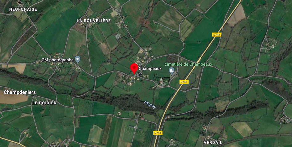 implantation géographique de Champdeniers, dans le département des Deux-Sèvres (79)