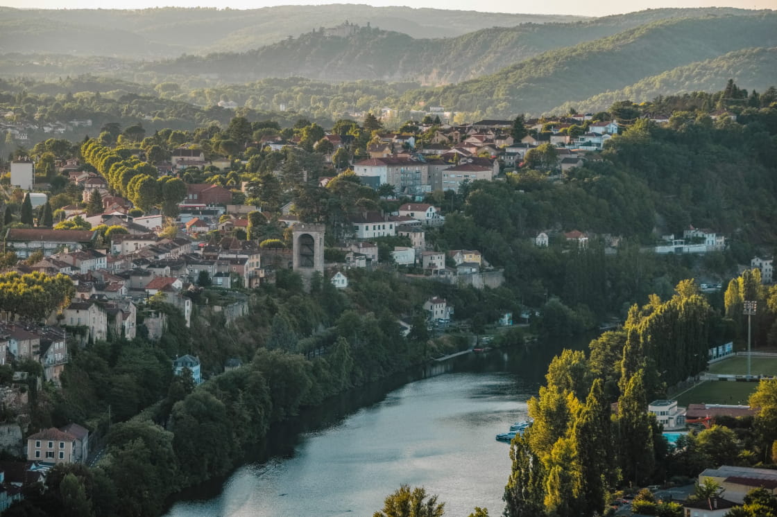 vue sur la ville de Cahors, dans le Lot (46)