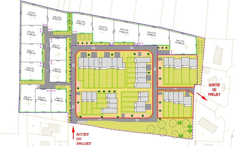 plan du futur lotissement du Clos Saint-Eloi, à Champniers, dans le hameau de Viville (16)