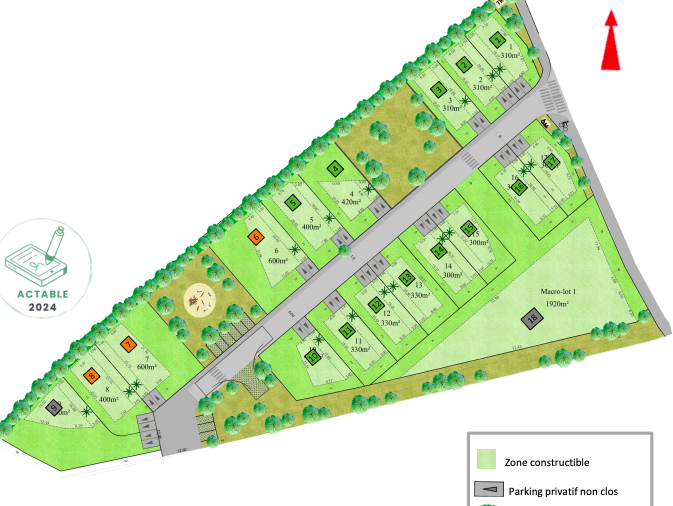 plan des terrains à vendre sur le programme Pierra Nova, à Rognes (13)