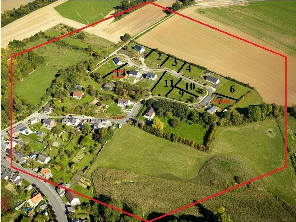 plan des terrains à vendre au lotissement communal des Haies, à Marle (02)