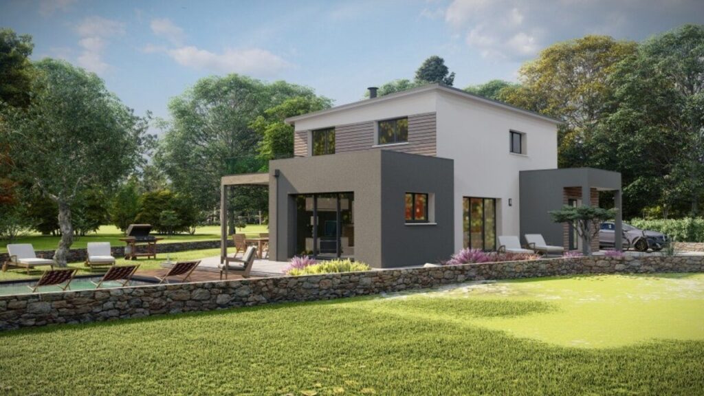 maison contemporaine à étage en Vendée, par le constructeur Maisons Tradilignes