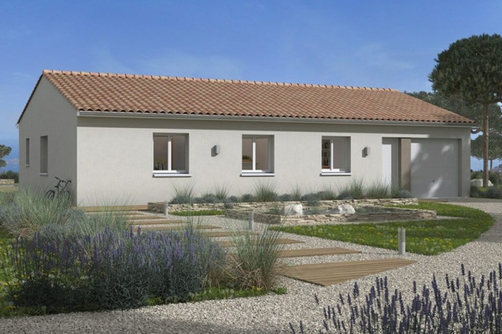 maison de plain-pied de taille moyenne, par le constructeur Maisons France Confort