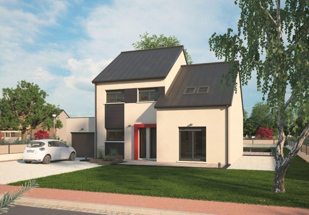 maison à étage avec garage, par Maisons Balency