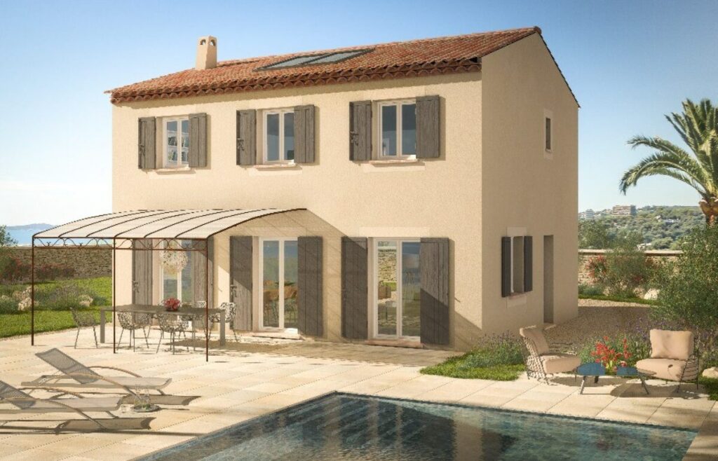 maison à étage avec pergola et piscine, par Azur & Constructions