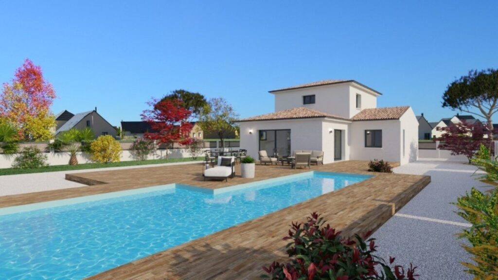 maison à étage avec piscine, par Maisons Toits de France