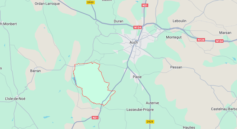 implantation géographique de Lasséran, dans le Gers (32)