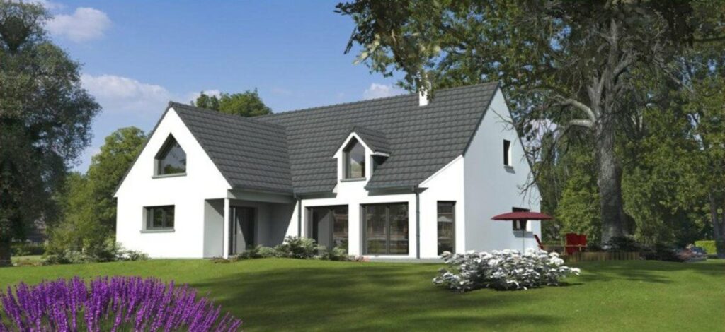 maison contemporaine en L avec combles, par le constructeur Maisons les Naturelles